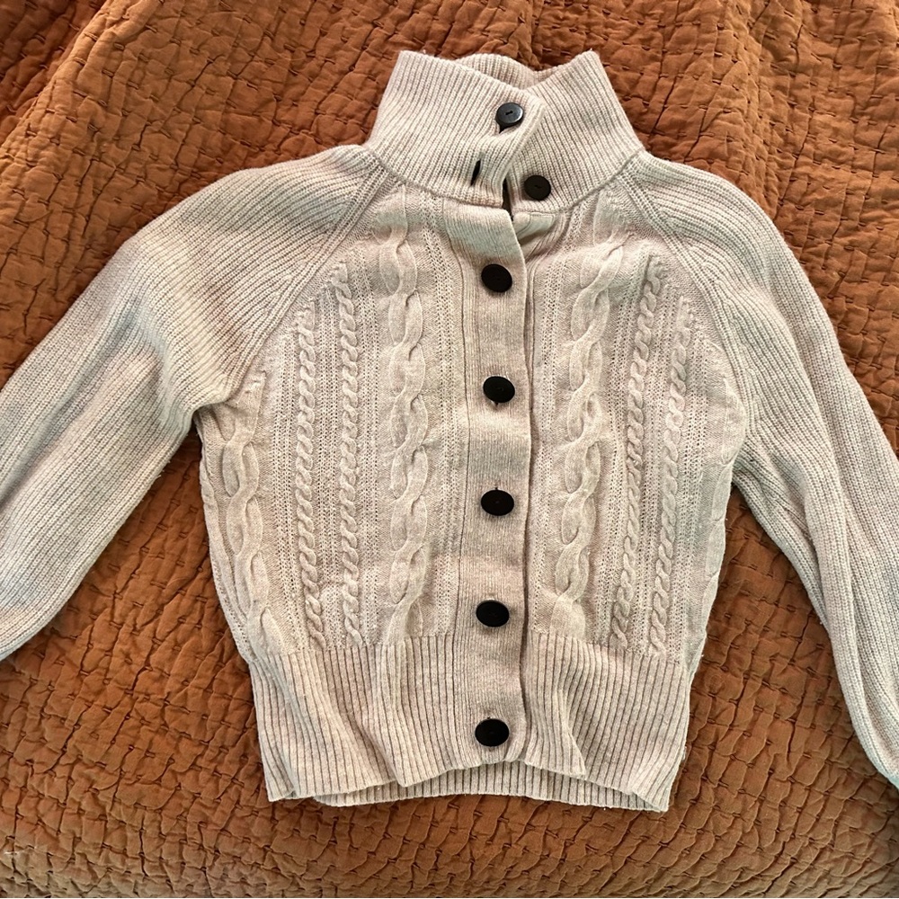 J. Crew Cream Cable Knit Cardigan
